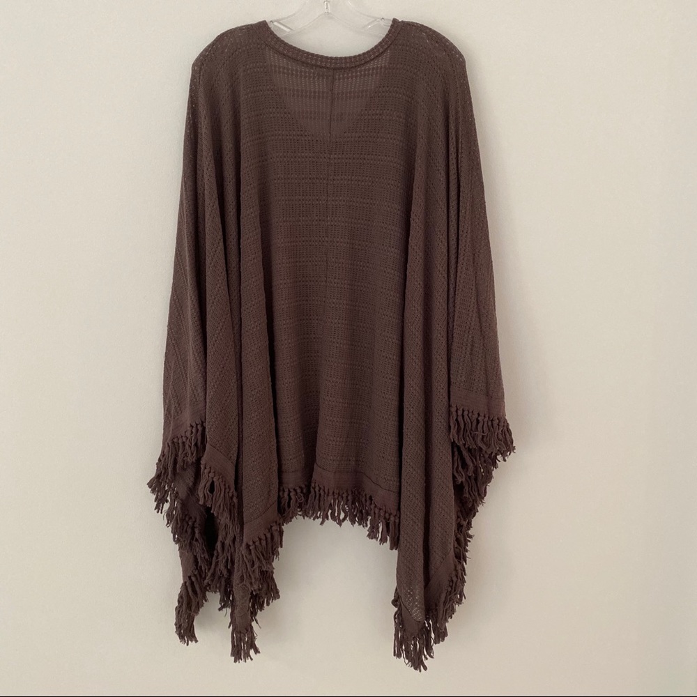 Others Follow Draped Fringe Poncho Size Medium - image 7
